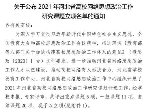 喜报:beat365网络思政工作研究课题成功立项!