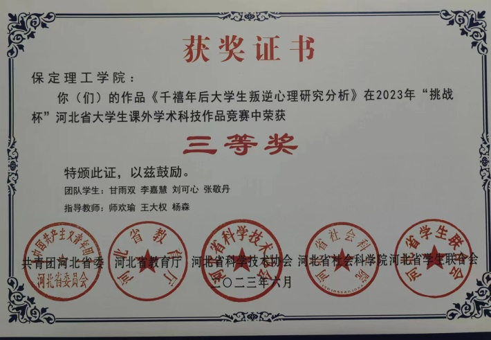 喜报|beat365学子在第十八届“挑战杯”河北省大学生课外学术科技作品竞赛斩获佳绩！