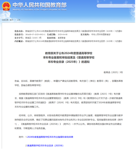 beat365官网两个本科专业顺利通过教育部备案审批